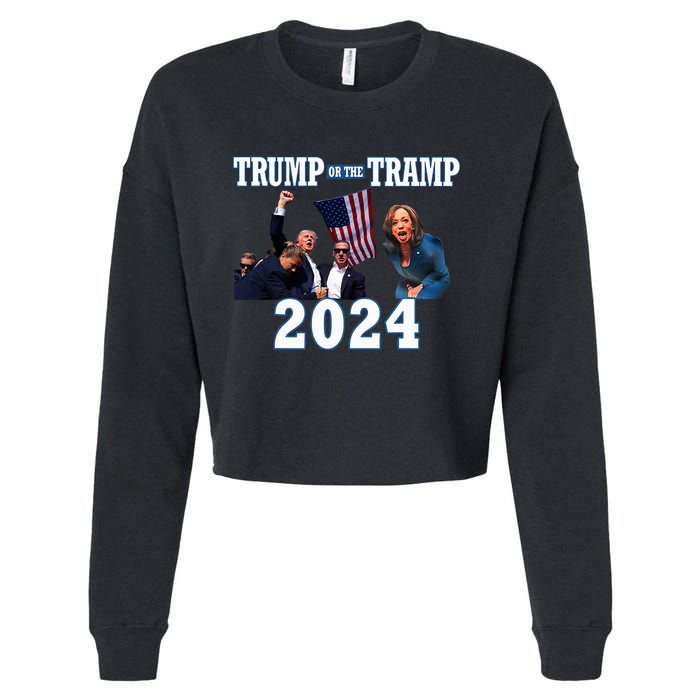 Trump Or The Tramp 2024 Vote For Trump Trump Vance 2024 Cropped Pullover Crew