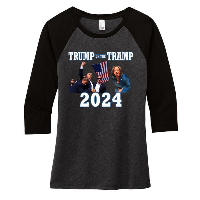 Trump Or The Tramp 2024 Vote For Trump Trump Vance 2024 Women's Tri-Blend 3/4-Sleeve Raglan Shirt