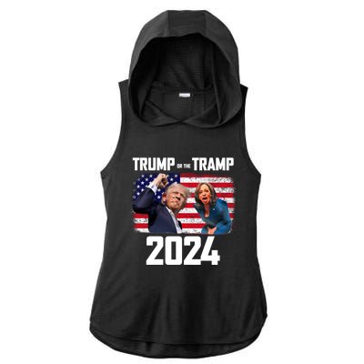 Trump Or The Tramp 2024 Vote For Trump Trump Vance 2024 Ladies PosiCharge Tri-Blend Wicking Draft Hoodie Tank