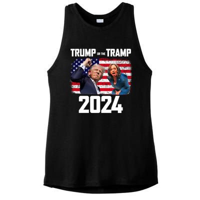 Trump Or The Tramp 2024 Vote For Trump Trump Vance 2024 Ladies PosiCharge Tri-Blend Wicking Tank