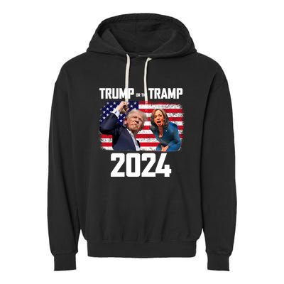 Trump Or The Tramp 2024 Vote For Trump Trump Vance 2024 Garment-Dyed Fleece Hoodie