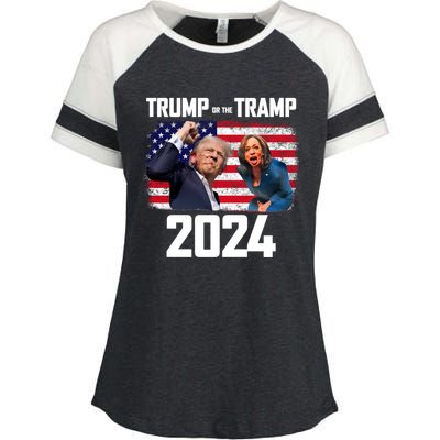 Trump Or The Tramp 2024 Vote For Trump Trump Vance 2024 Enza Ladies Jersey Colorblock Tee