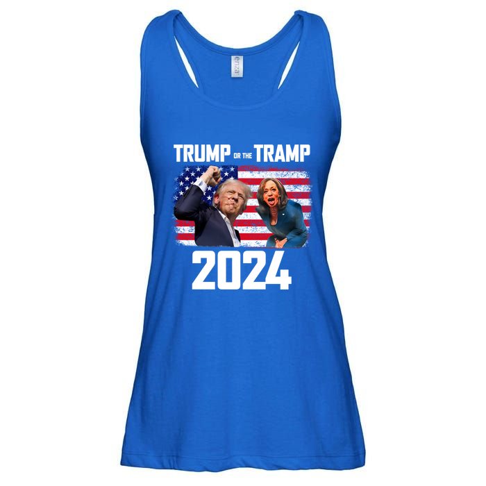 Trump Or The Tramp 2024 Vote For Trump Trump Vance 2024 Ladies Essential Flowy Tank