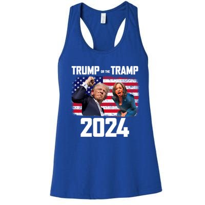 Trump Or The Tramp 2024 Vote For Trump Trump Vance 2024 Women's Racerback Tank