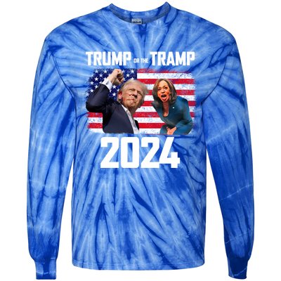 Trump Or The Tramp 2024 Vote For Trump Trump Vance 2024 Tie-Dye Long Sleeve Shirt