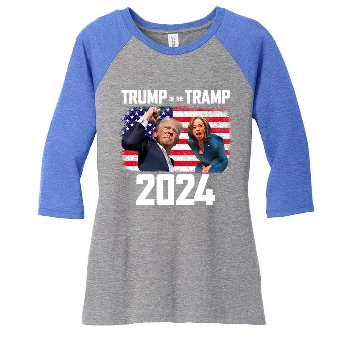 Trump Or The Tramp 2024 Vote For Trump Trump Vance 2024 Women's Tri-Blend 3/4-Sleeve Raglan Shirt