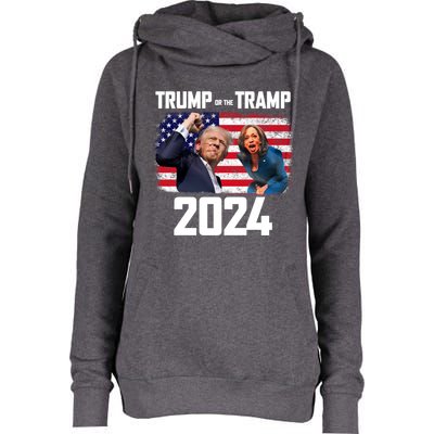 Trump Or The Tramp 2024 Vote For Trump Trump Vance 2024 Womens Funnel Neck Pullover Hood