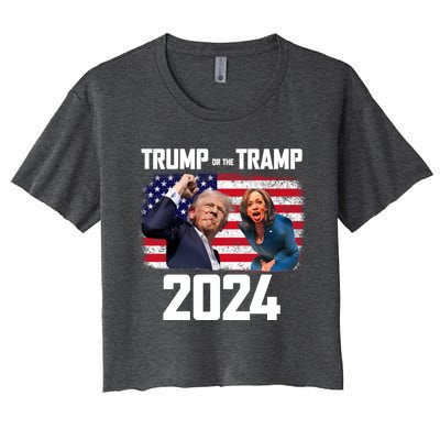 Trump Or The Tramp 2024 Vote For Trump Trump Vance 2024 Women's Crop Top Tee