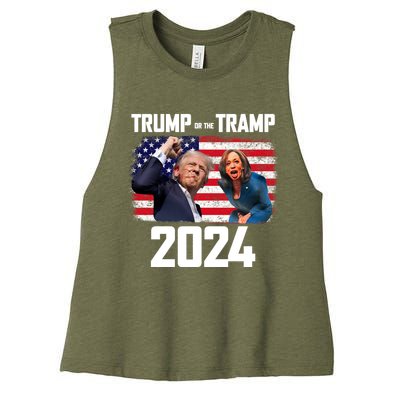 Trump Or The Tramp 2024 Vote For Trump Trump Vance 2024 Women's Racerback Cropped Tank