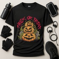 Trick Or Treat Three Pumpkin Design Cooling Performance Crew T-Shirt