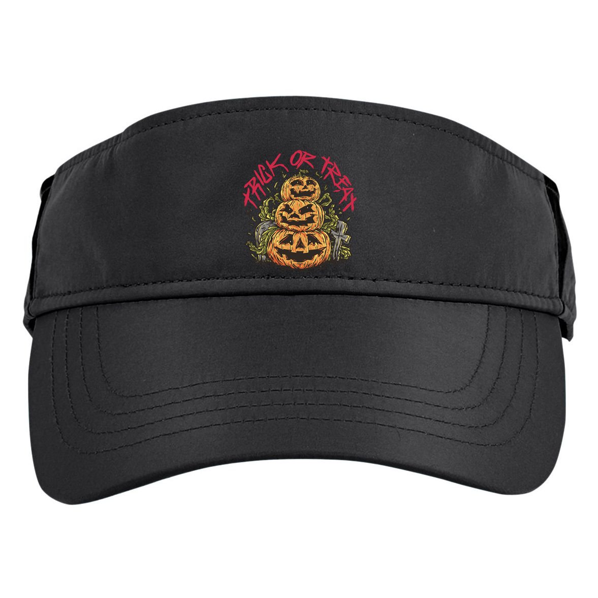Trick Or Treat Three Pumpkin Design Adult Drive Performance Visor