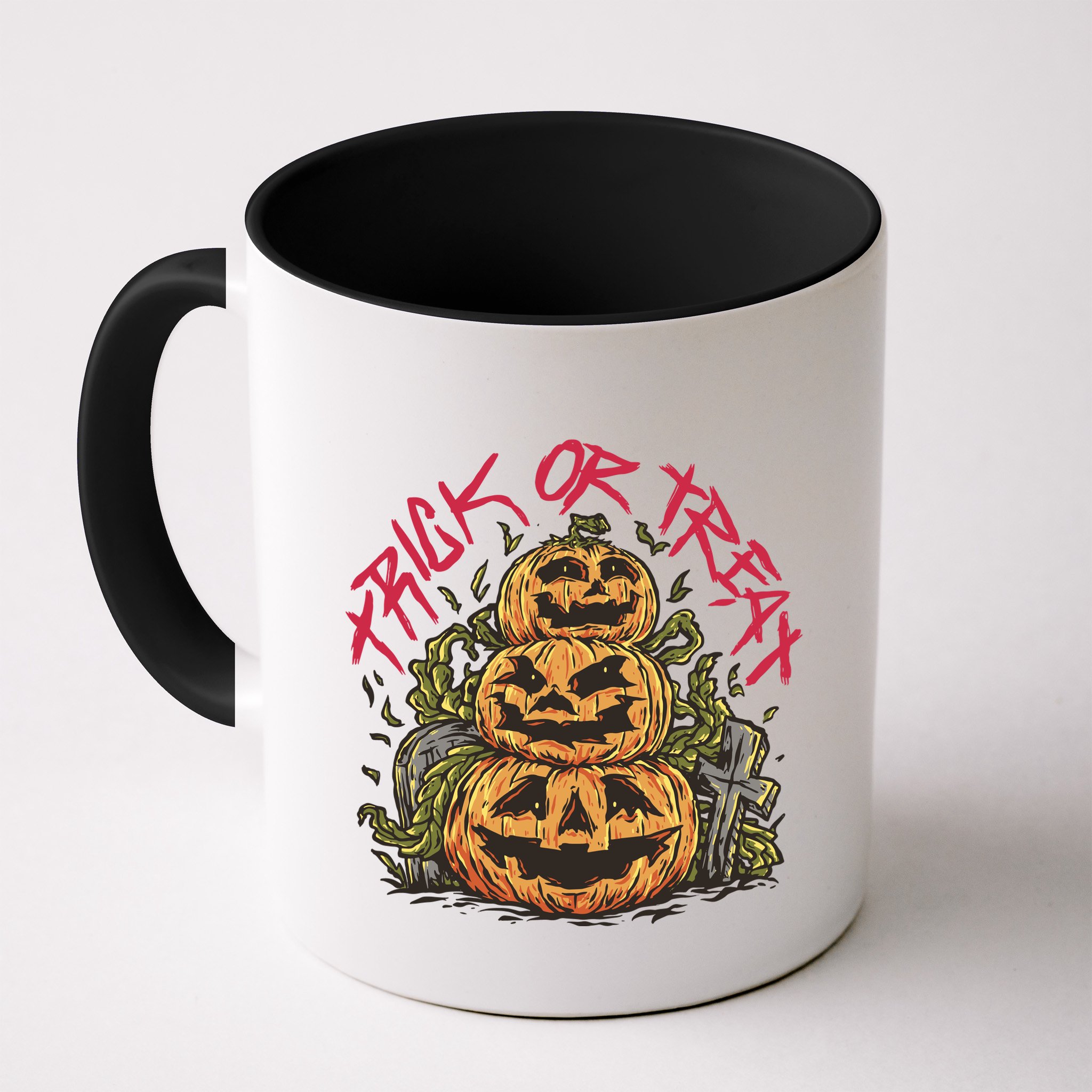Trick Or Treat Three Pumpkin Design Mug