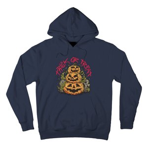 Trick Or Treat Three Pumpkin Design Hoodie