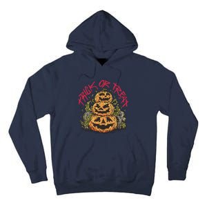 Trick Or Treat Three Pumpkin Design Tall Hoodie