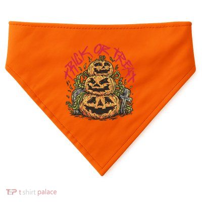 Trick Or Treat Three Pumpkin Design USA-Made Doggie Bandana