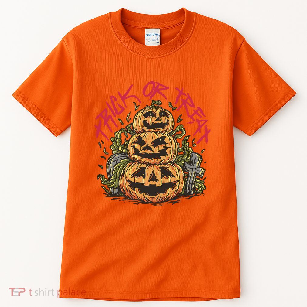 Trick Or Treat Three Pumpkin Design Tall T-Shirt