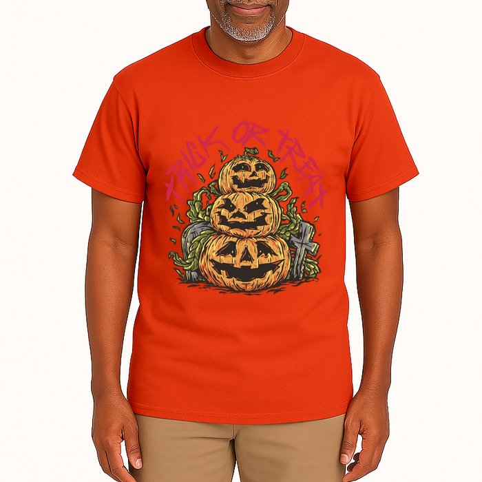 Trick Or Treat Three Pumpkin Design Tall T-Shirt
