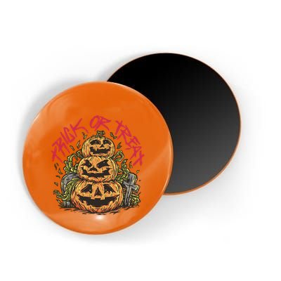Trick Or Treat Three Pumpkin Design Magnet