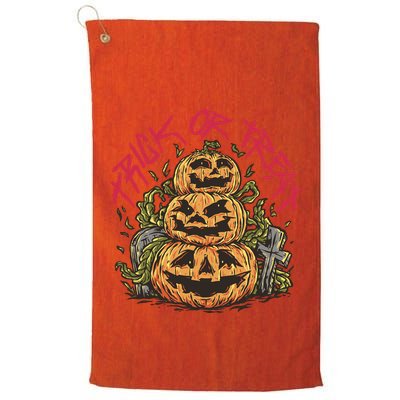 Trick Or Treat Three Pumpkin Design Golf Towel