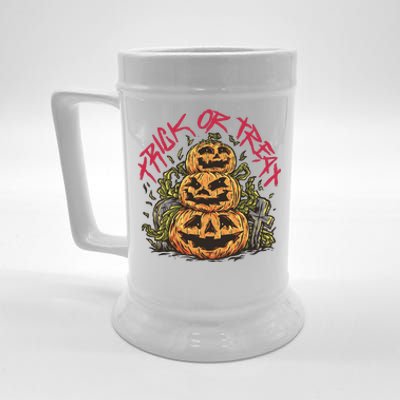 Trick Or Treat Three Pumpkin Design Beer Stein