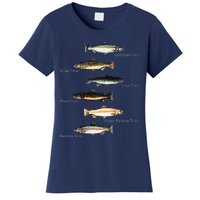 Types Of Trout Fish Species Collection Fishing Women's T-Shirt