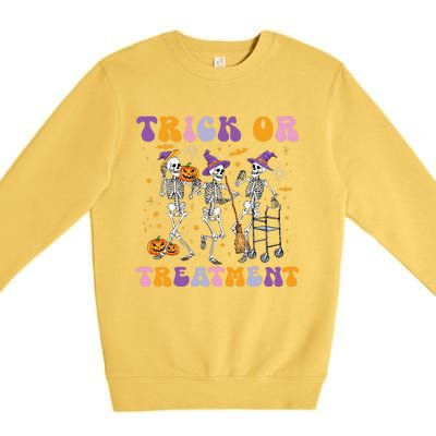 Trick Or Treatment Pt Physical Therapy Therapist Halloween Premium Crewneck Sweatshirt