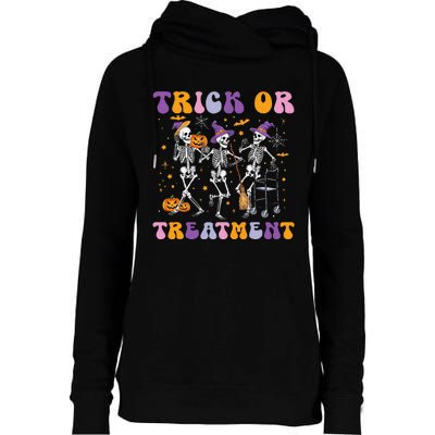 Trick Or Treatment Pt Physical Therapy Therapist Halloween Womens Funnel Neck Pullover Hood