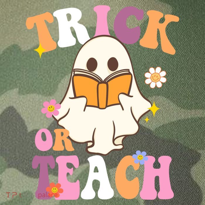 Trick Or Teach Cute Book Ghost Legacy Tie Dye Trucker Hat