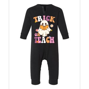 Trick Or Teach Cute Book Ghost Infant Fleece One Piece