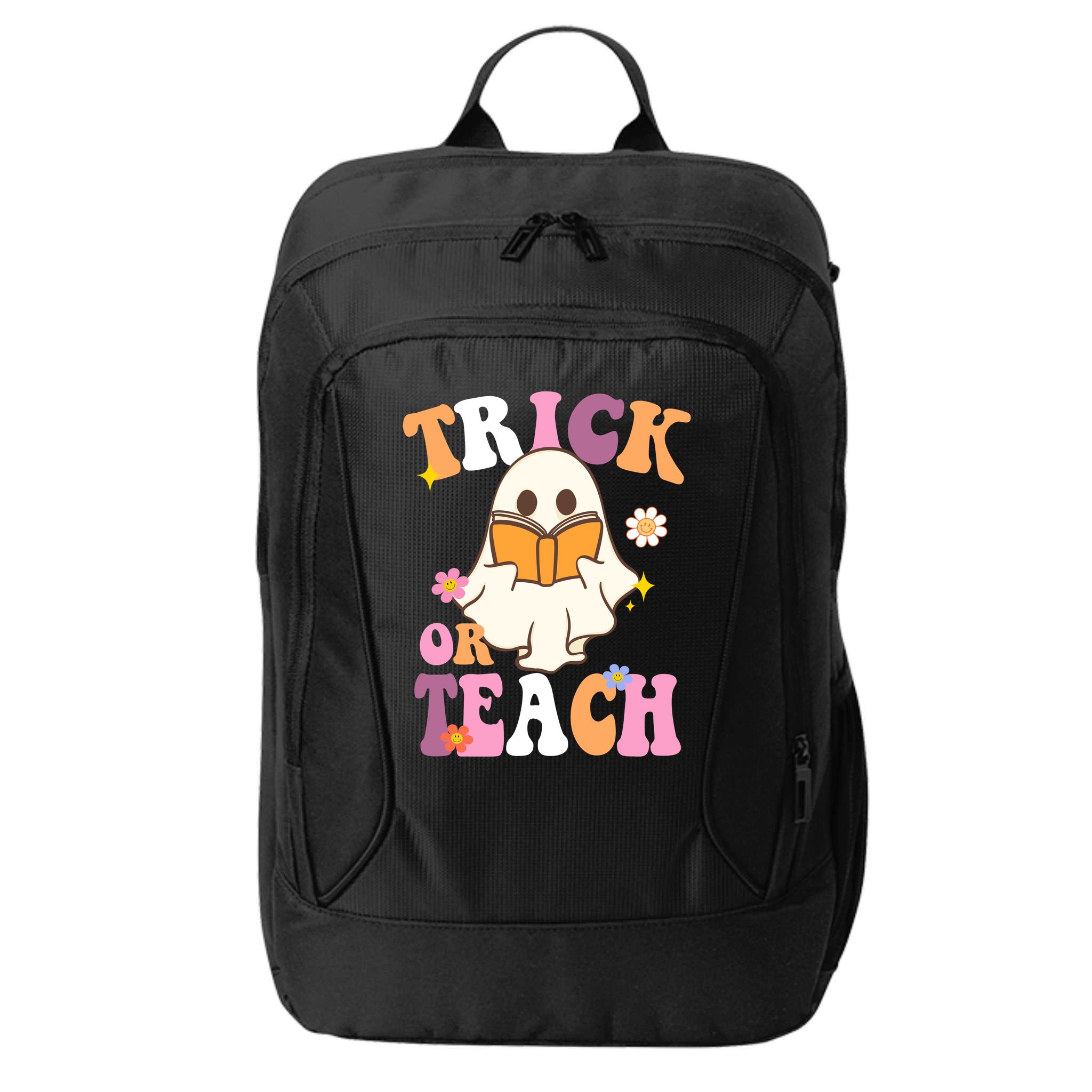 Trick Or Teach Cute Book Ghost City Backpack
