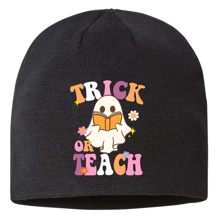Trick Or Teach Cute Book Ghost Sustainable Beanie
