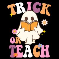 Trick Or Teach Cute Book Ghost Sustainable Beanie