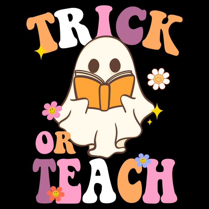 Trick Or Teach Cute Book Ghost Sustainable Beanie