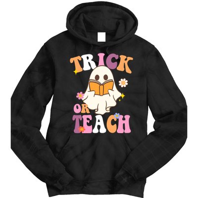 Trick Or Teach Cute Book Ghost Tie Dye Hoodie