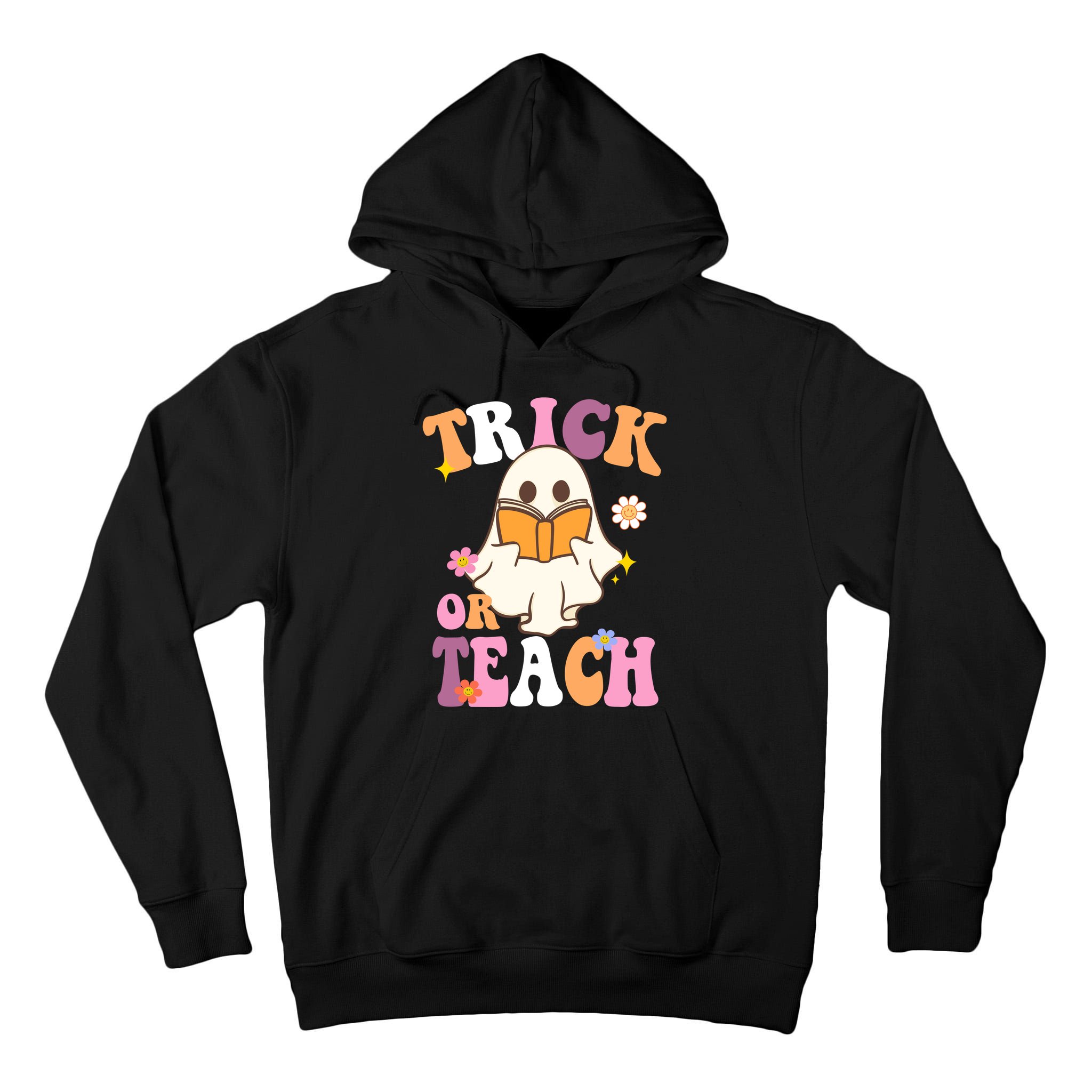 Trick Or Teach Cute Book Ghost Tall Hoodie