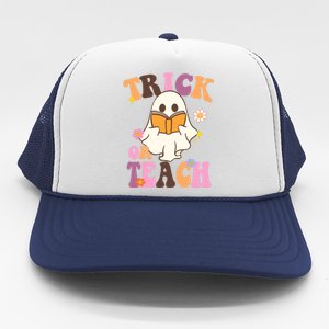 Trick Or Teach Cute Book Ghost Trucker Hat