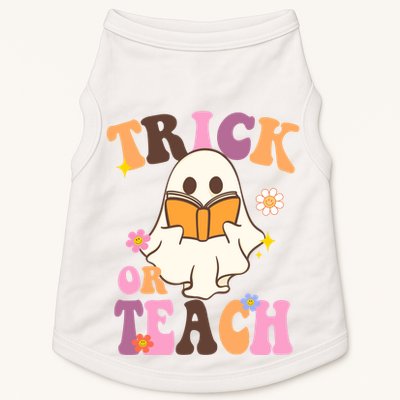 Trick Or Teach Cute Book Ghost Doggie Tank