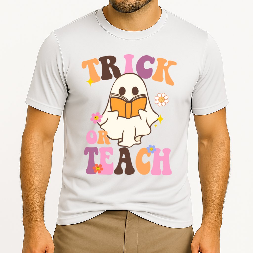 Trick Or Teach Cute Book Ghost Performance Shirt