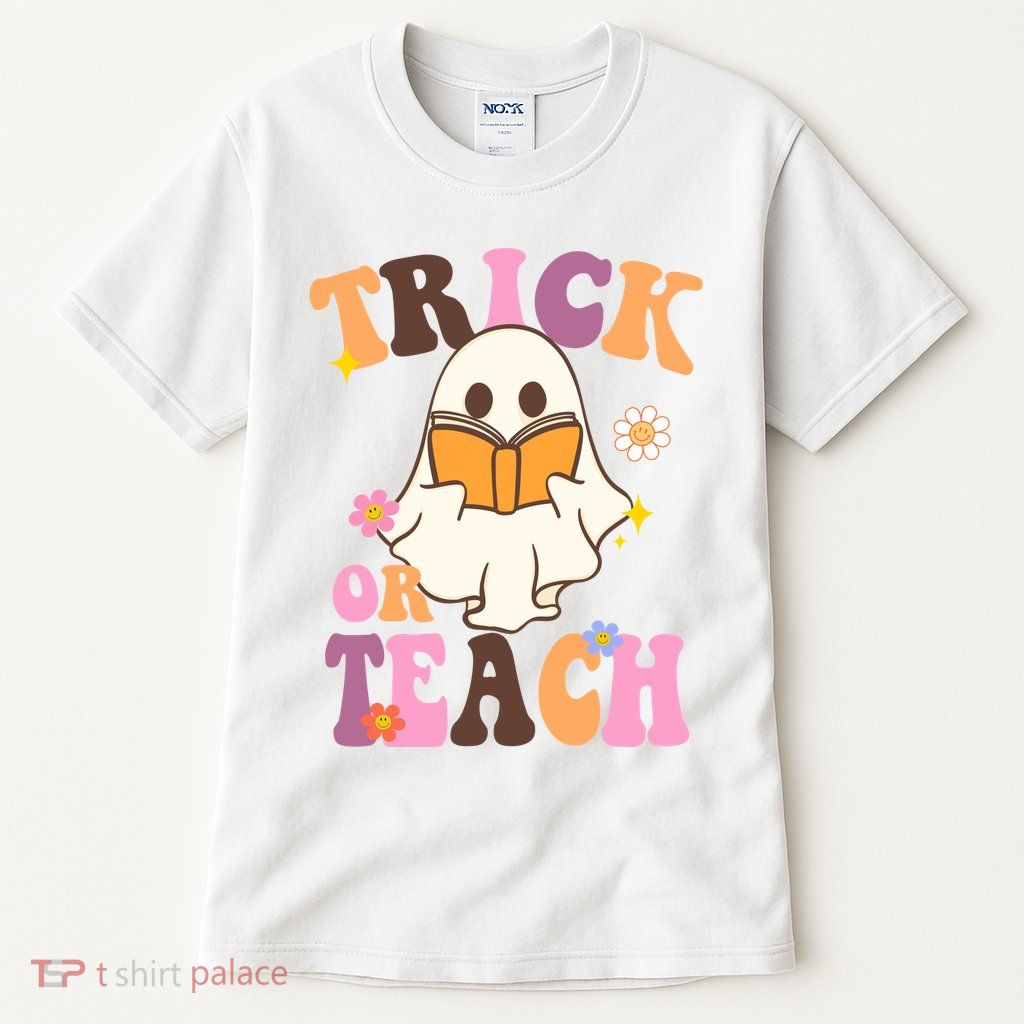 Trick Or Teach Cute Book Ghost Tall T-Shirt