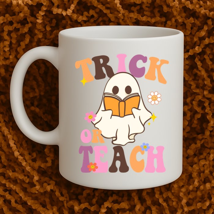 Trick Or Teach Cute Book Ghost Mug