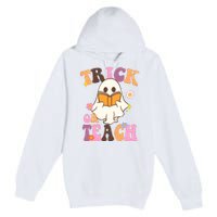 Trick Or Teach Cute Book Ghost Premium Pullover Hoodie