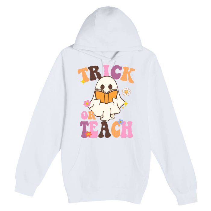 Trick Or Teach Cute Book Ghost Premium Pullover Hoodie