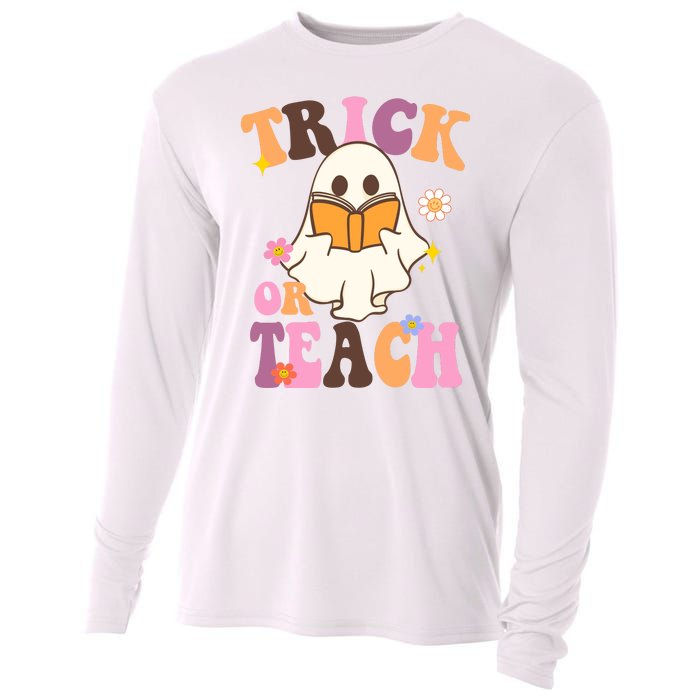 Trick Or Teach Cute Book Ghost Cooling Performance Long Sleeve Crew