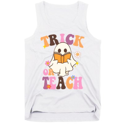 Trick Or Teach Cute Book Ghost Tank Top