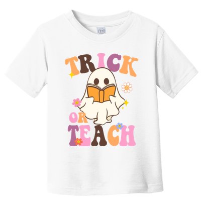 Trick Or Teach Cute Book Ghost Toddler T-Shirt