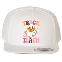 Trick Or Teach Cute Book Ghost Wool Snapback Cap