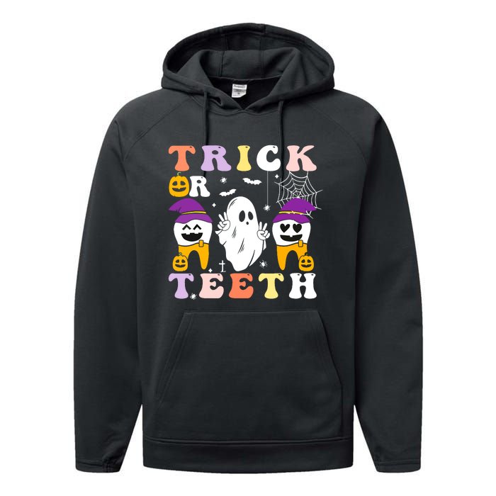 Trick Or Teeth Dental Assistant Dentist Halloween Costumes Gift Performance Fleece Hoodie