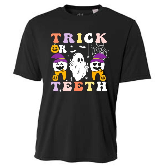 Trick Or Teeth Dental Assistant Dentist Halloween Costumes Gift Cooling Performance Crew T-Shirt