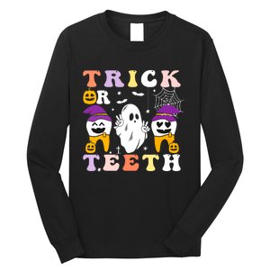 Trick Or Teeth Dental Assistant Dentist Halloween Costumes Gift Long Sleeve Shirt