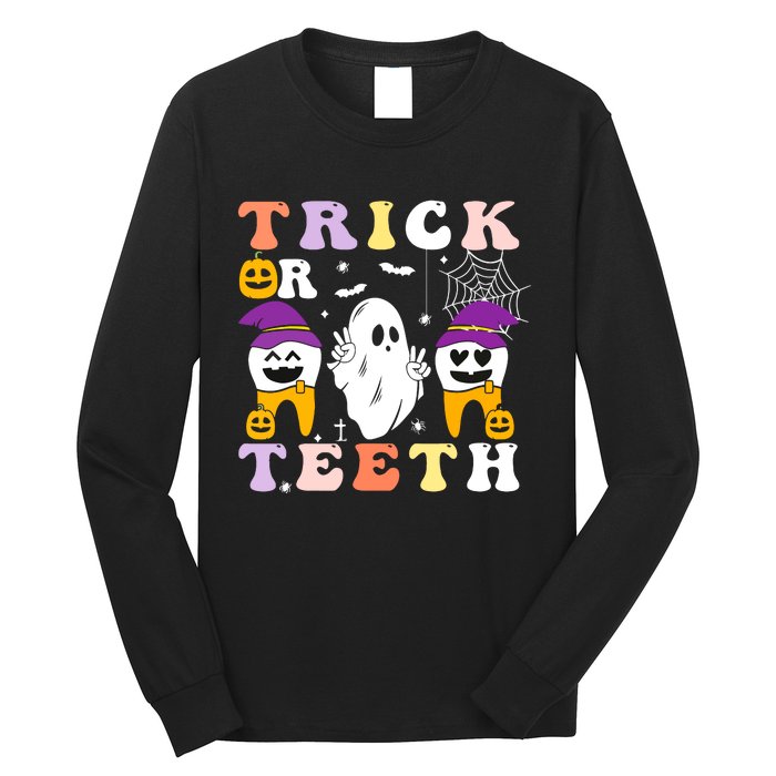 Trick Or Teeth Dental Assistant Dentist Halloween Costumes Gift Long Sleeve Shirt